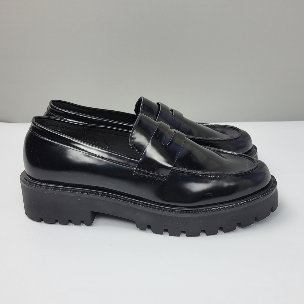 H&M Patent Leather Black Loafers Size 7